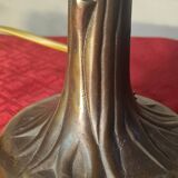 lampe bronze abat jour pate de verre signé eross de france nancy 40x16