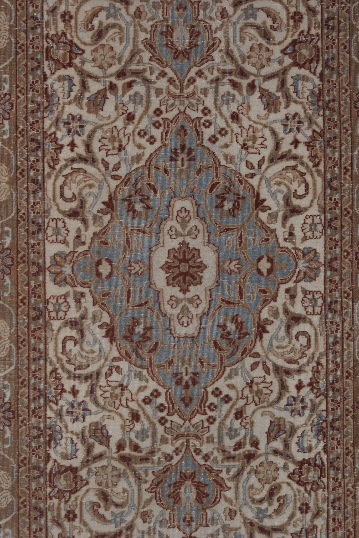 Mid-Century Modern Anatolia Faded Colors Low Pile Rug with Medallion 2'10" X 5'