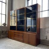 Mahey bookcase in elm and XXL brass