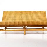 Mid-Century Modern Wicker Bench, Italy, 1970s