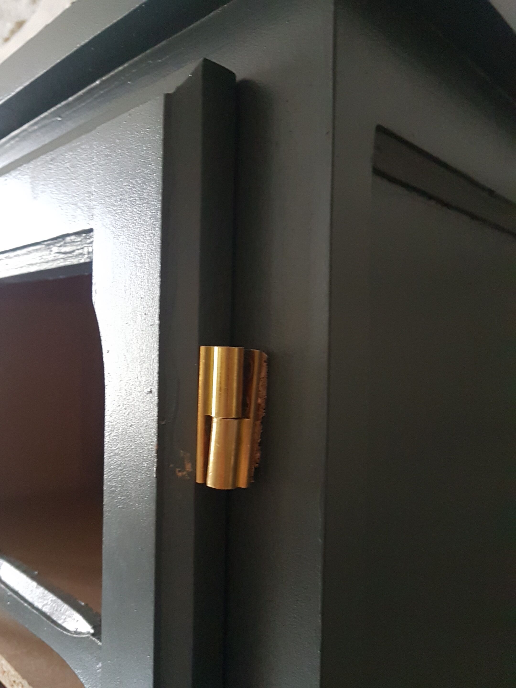 Vintage wooden wardrobe in deep blue