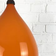 Scandinavian drop pendant light in orange, opaline and teak glass, 1960