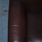 Brown Leather Armchairs, Set of 2