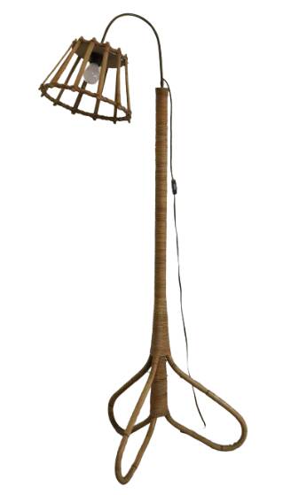 vintage Rotan vloerlamp