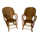 Pair of chestnut armchairs