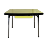 Yellow formica table with extensions 50s