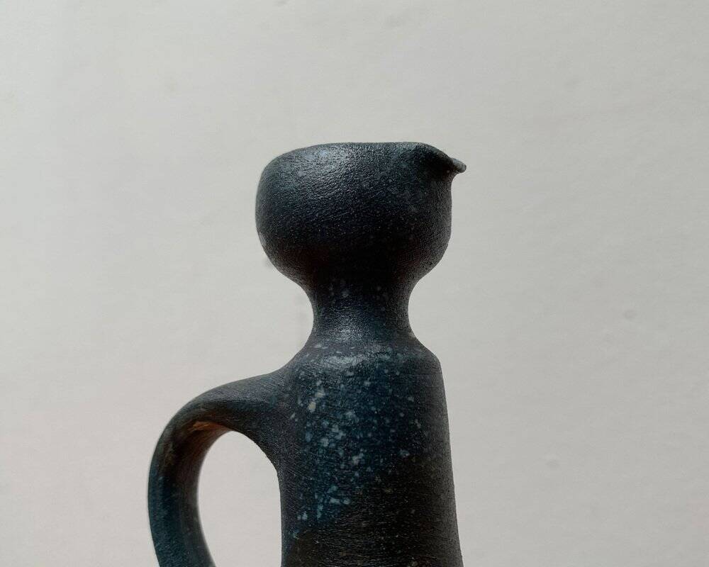 Brutalist Vintage Carafe Vase by Gerhard Liebenthron, 1980