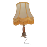 Lampe à poser et son abat jour à frange vintage