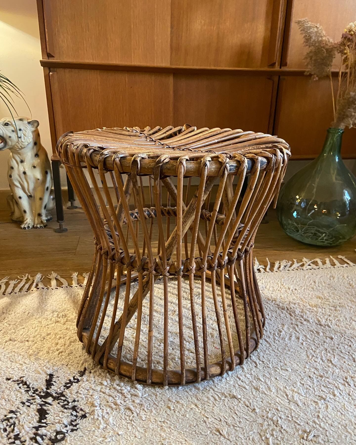 Rattan stool 1960