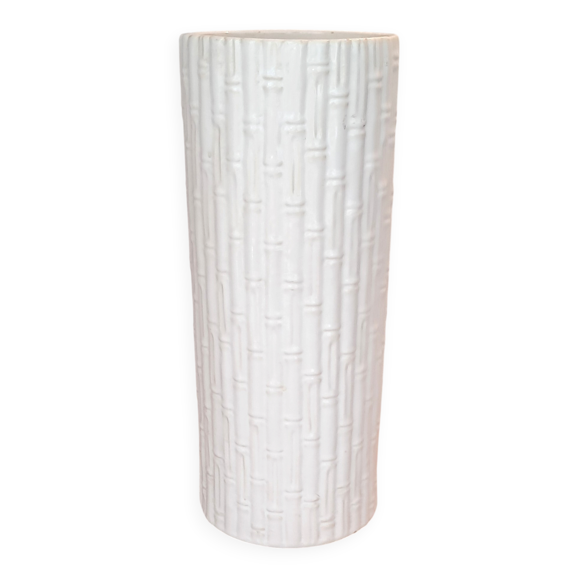 White ceramic umbrella stand, Italy circa 1970.