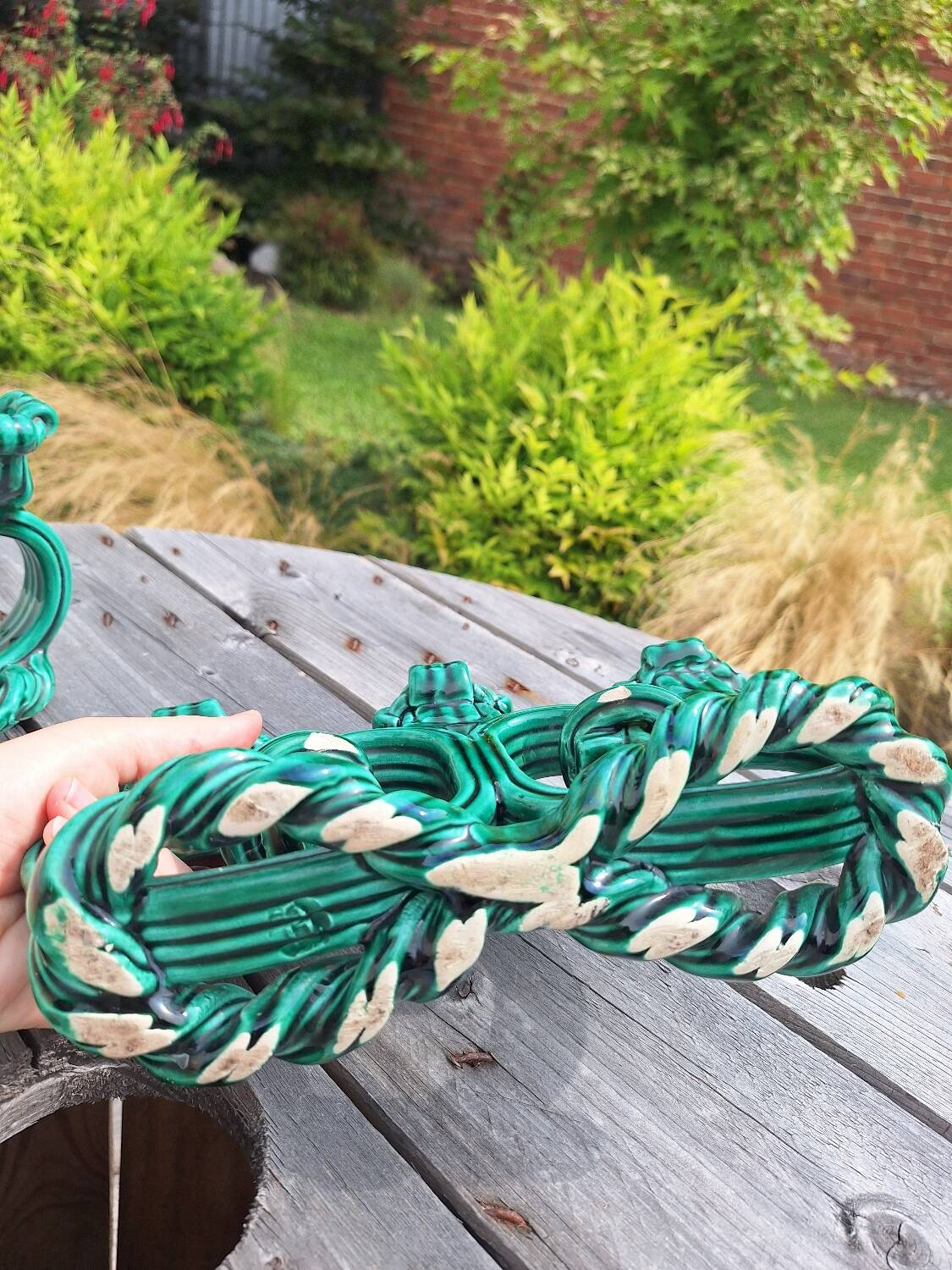 Pair of ceramic candlesticks