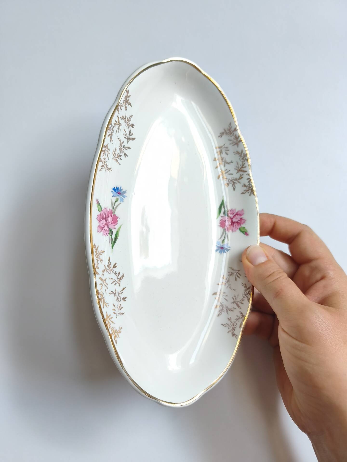 Lot de 2 raviers Sarreguemines modèle Béarn fleurs roses et bleues