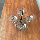 Danish metal and glass candlestick, 1960s