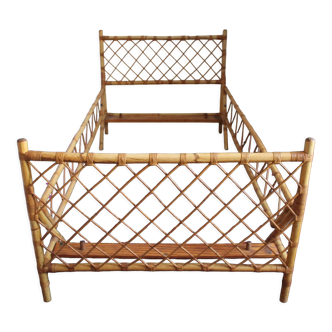 Vintage rattan bed 1 person