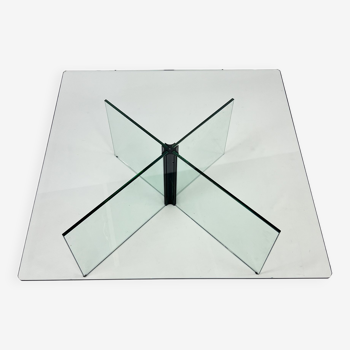 Postmodern Coffee Table of Glass, 1980s