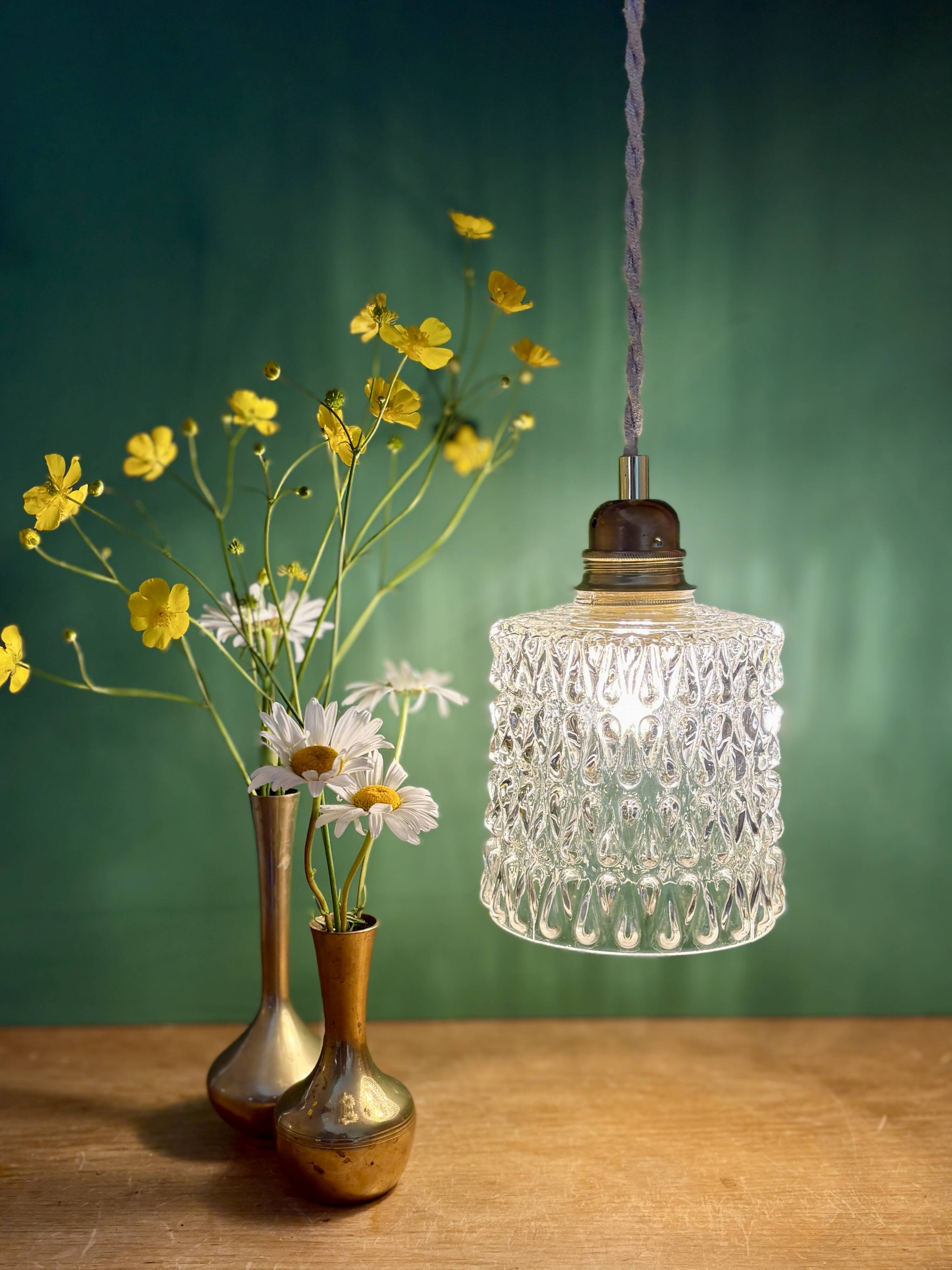 Vintage transparent glass suspension globe