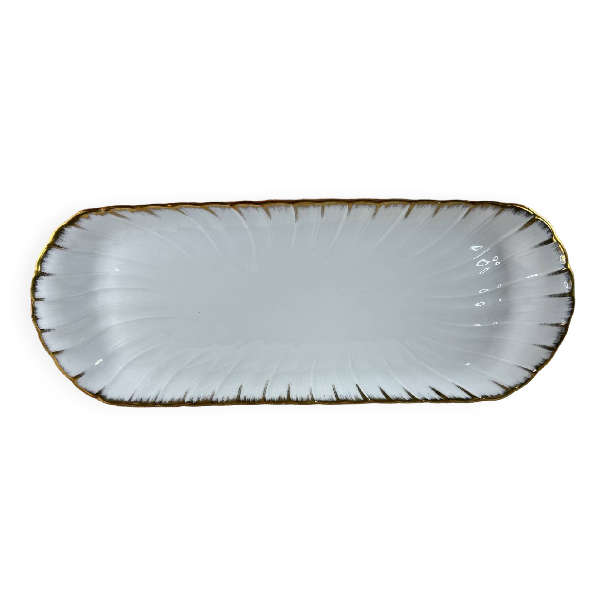 Plat à cake Bernardaud Limoges en porcelaine modele Neuilly