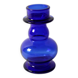 Vase en verre pressé cobalt bleu de petite taille des années 1960 / Italie