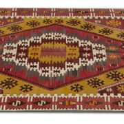 Antique turkish rug handwoven wool rug 140 x 390 cm