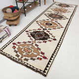 Tapis de coureur turc beige brun large