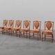 Ensemble de 6 chaises de salle à manger en bambou avec revêtement géométrique par Gasparucci