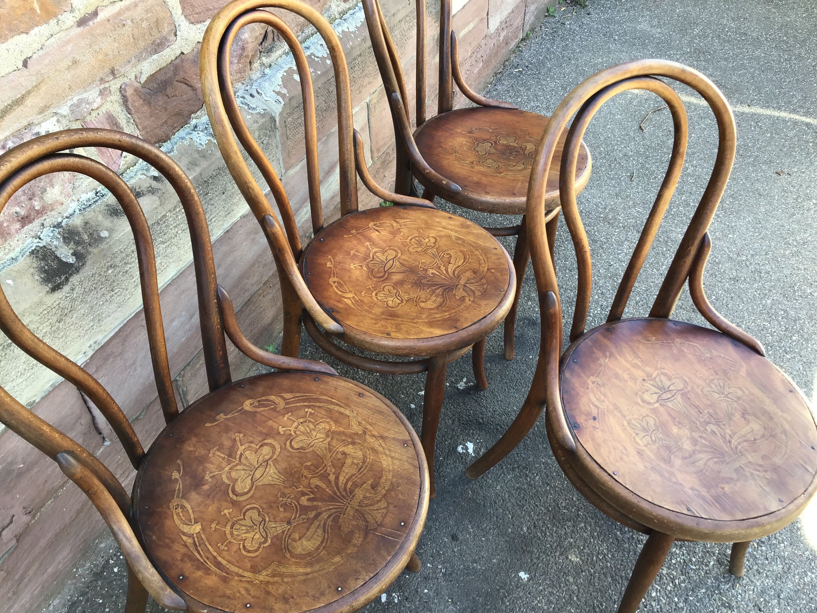 4 viennese bistro chairs tuna and curved wood