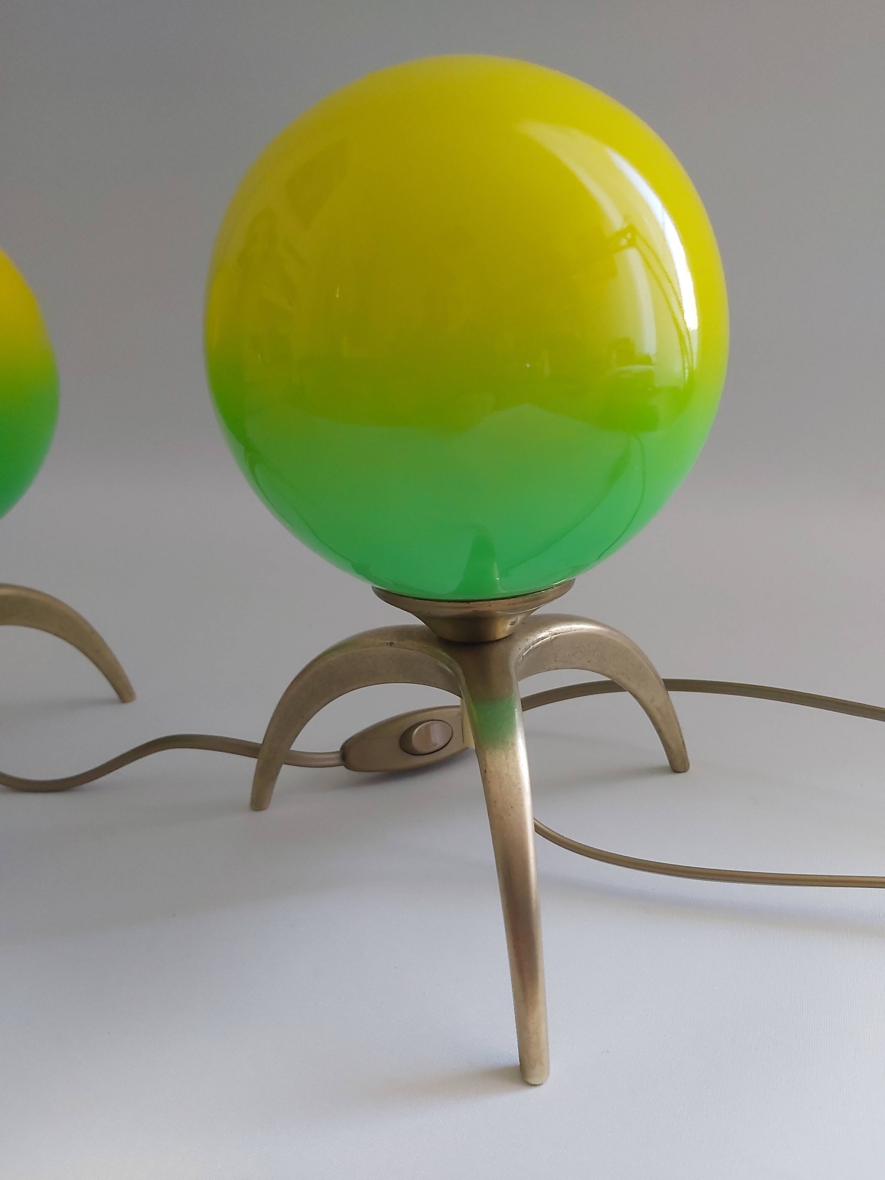 A pair of bedside lamps.