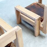 Set of two brutalist lounge chairs