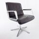 Wilkhahn Delta 2000 set of 4 black leather dining chairs by Delta Design