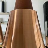 Scandinavian Boomerang chandelier from the 60s in teak, metal and glass