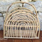 Rattan magazine holder