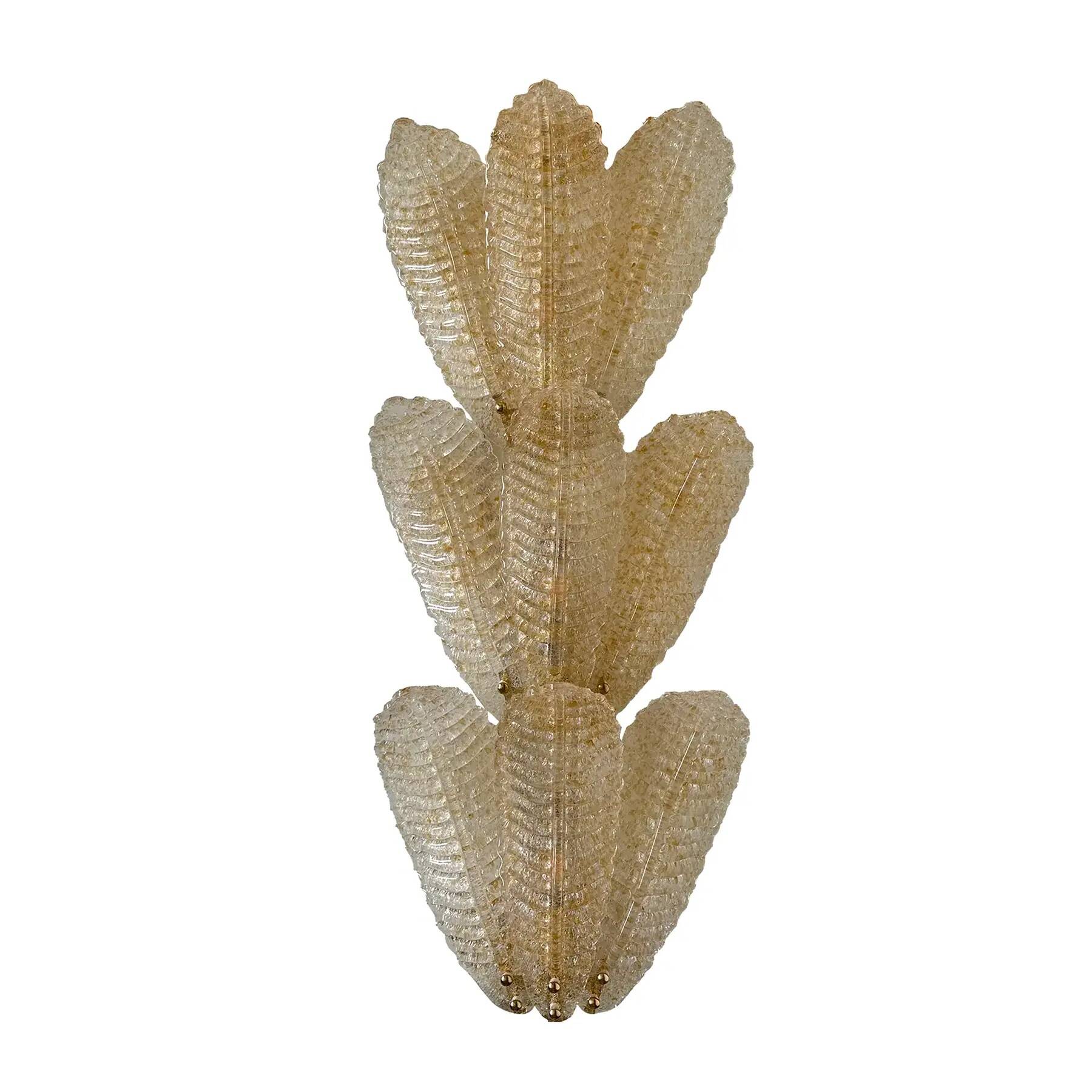 Luxury Venetian Scenographic Wall Sconces Whith Amber "Graniglia" Leaves Mu
