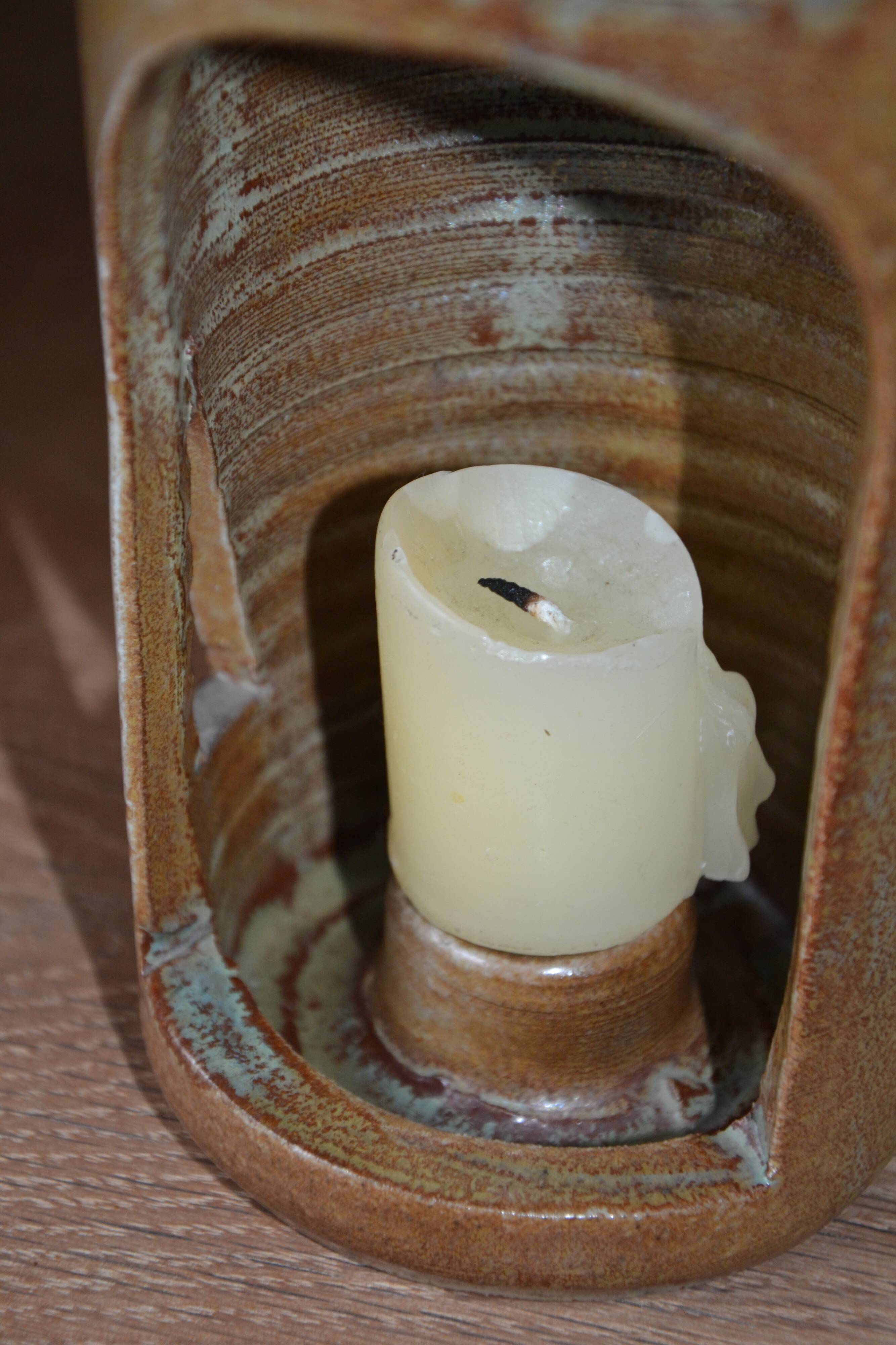 Stoneware photophore "the Cyclades" 1970s