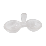 salt pepper trays round molded glass