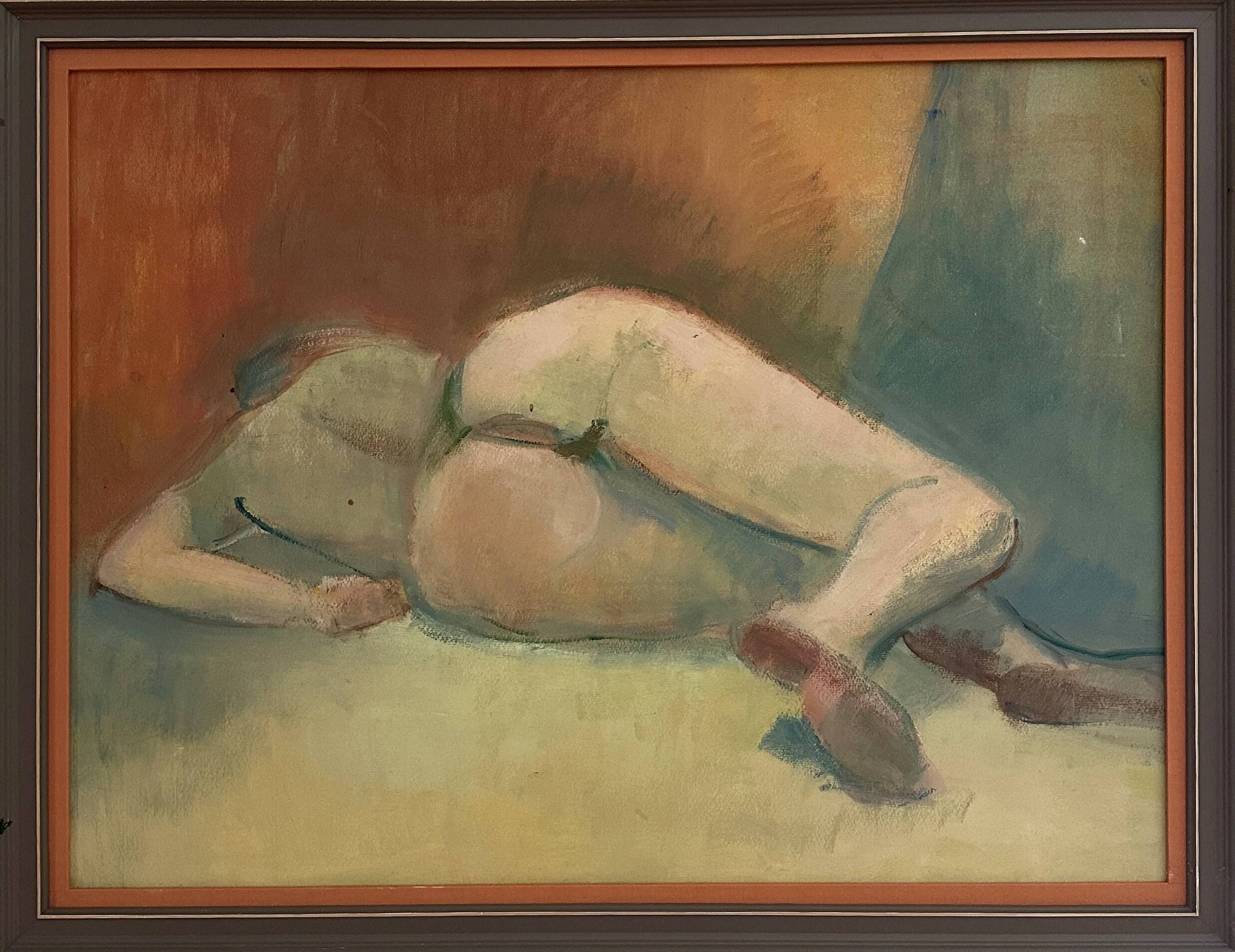Figurative painting signed Marais, France, 1970s