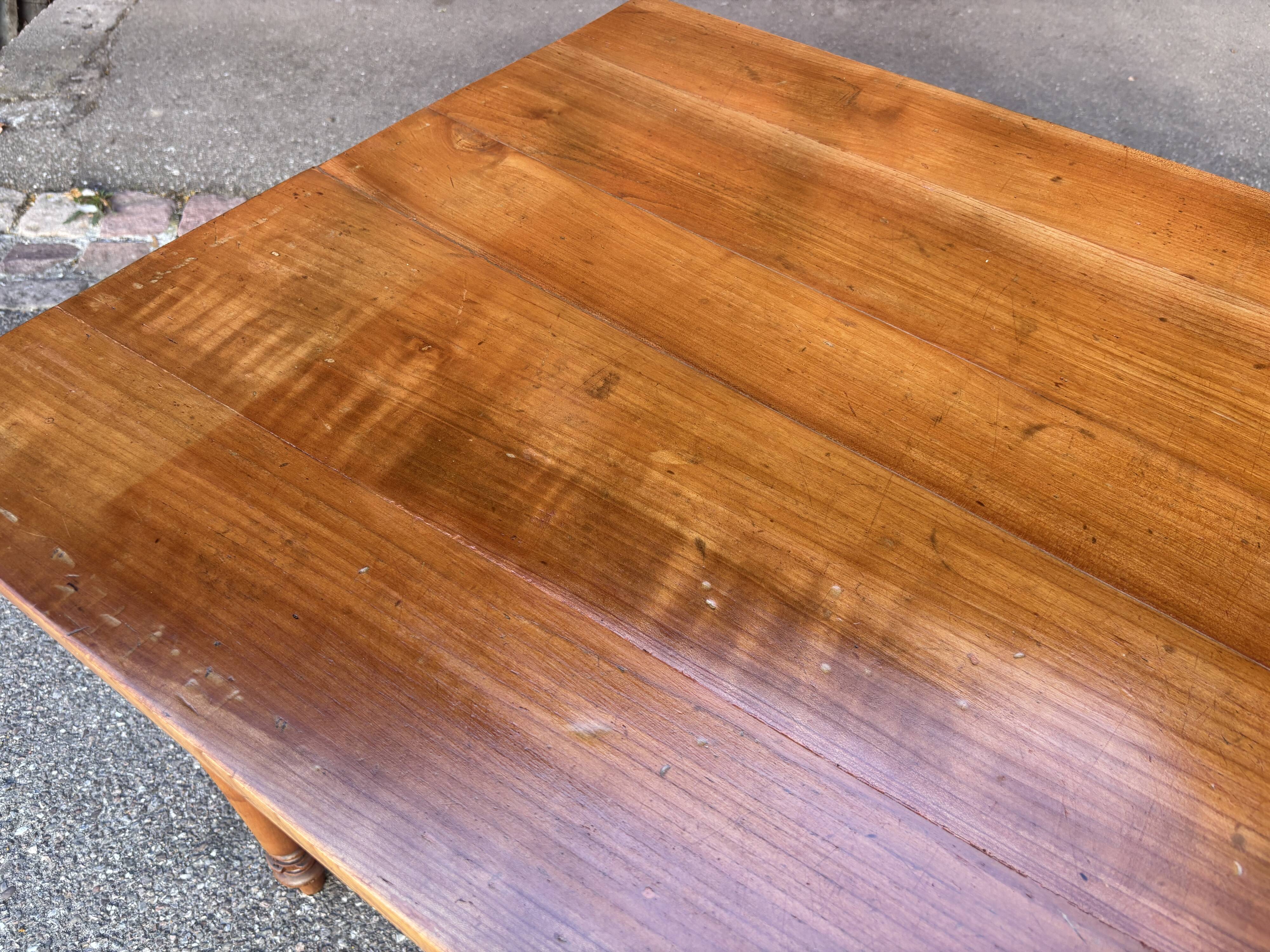 Grande table de ferme alsacienne 160 cm merisier