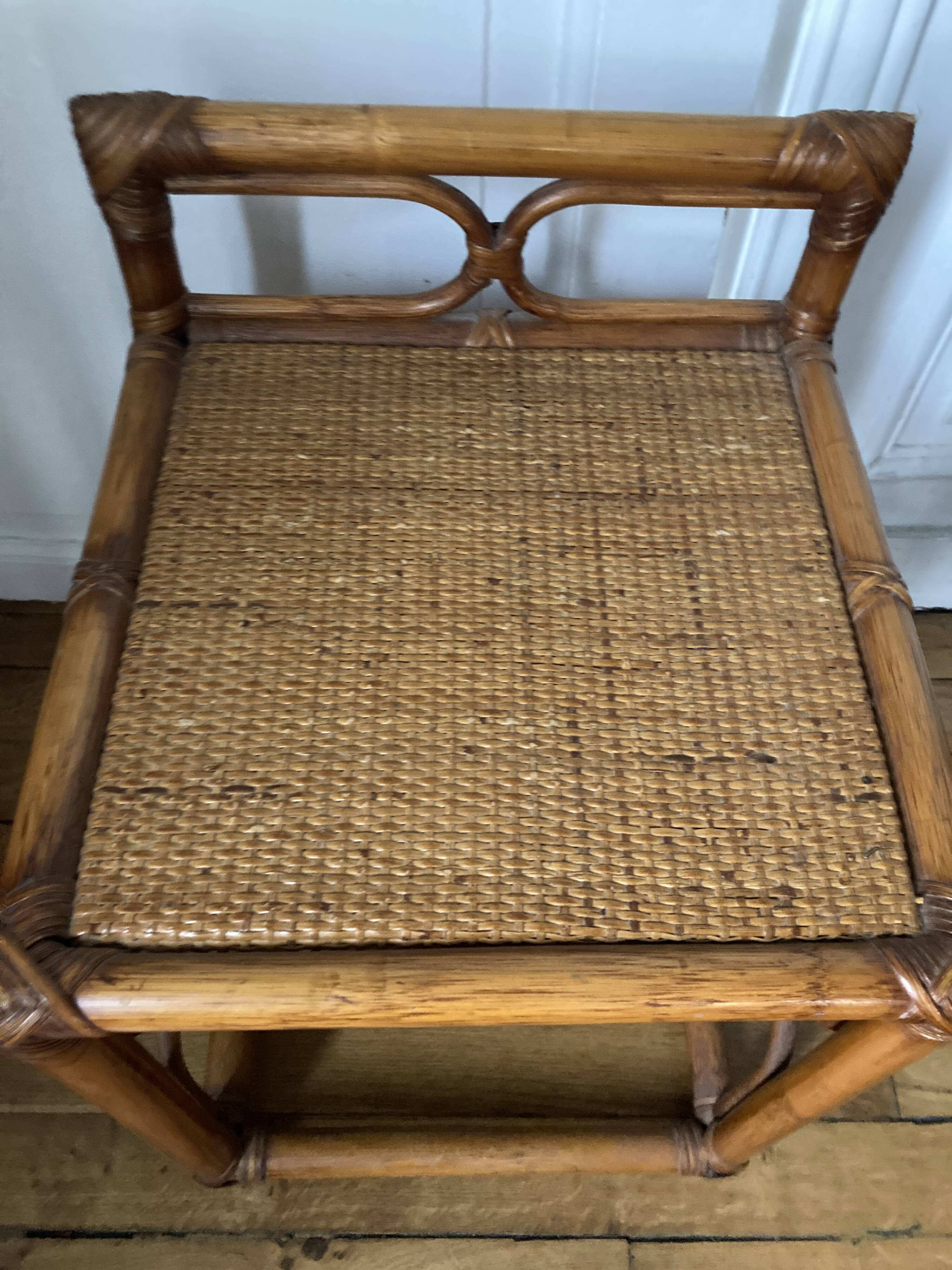 Rattan bedside table