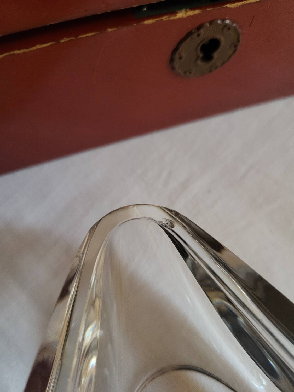 Val St Lambert Crystal Pocket Ashtray