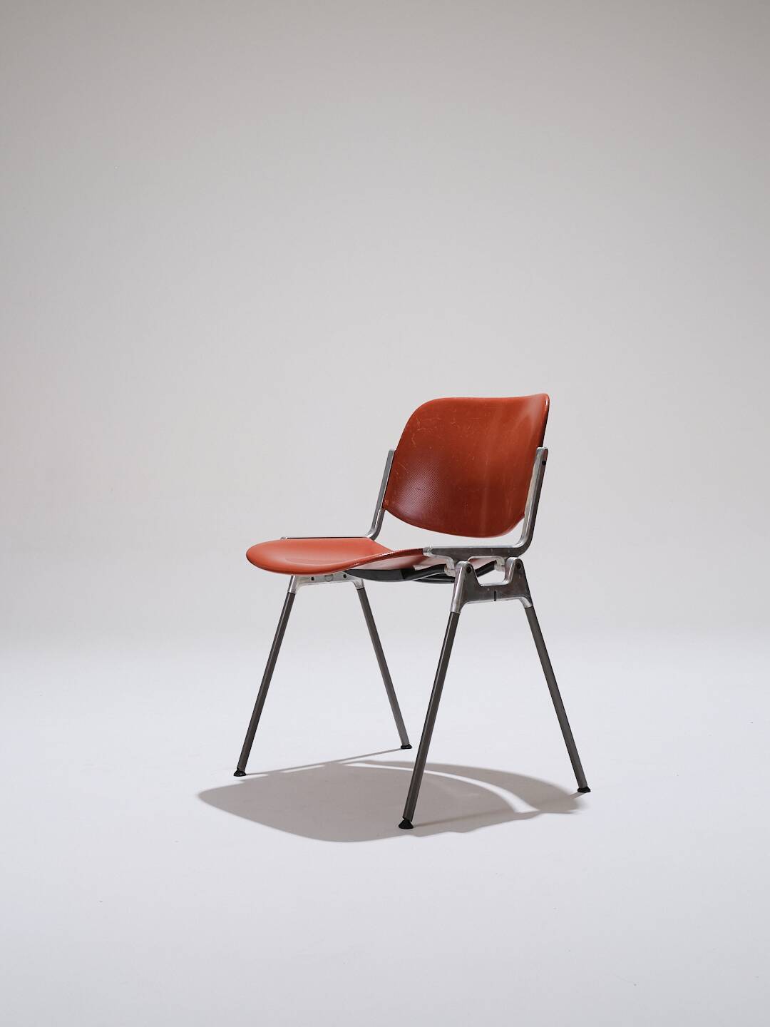 Set de 4 chaises empilables dsc 106 orange, Castelli, G. Piretti, 1970s