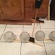 Lustre 4 boules de verre et laiton design