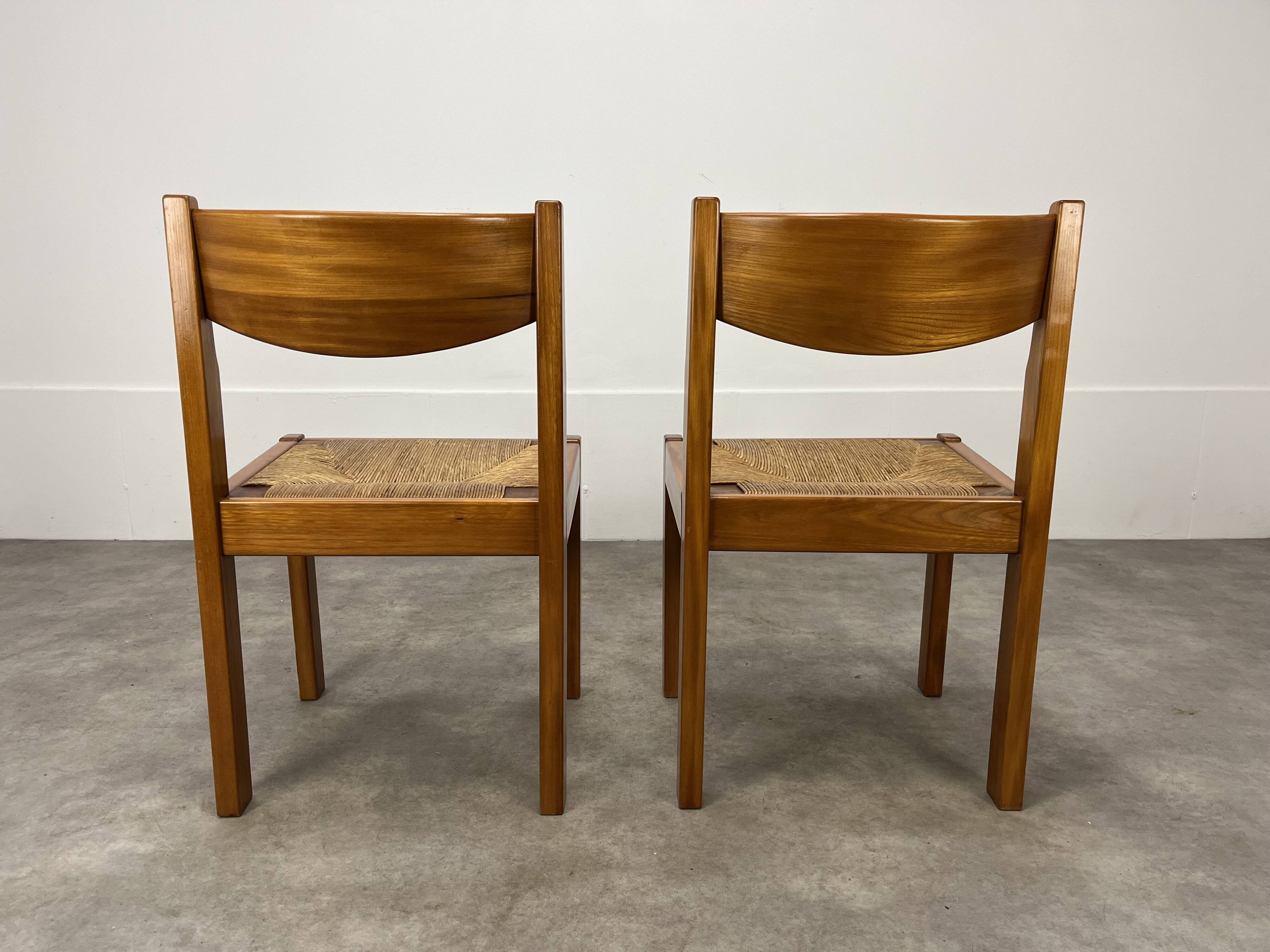 Paire de chaises maison Regain en orme et paille