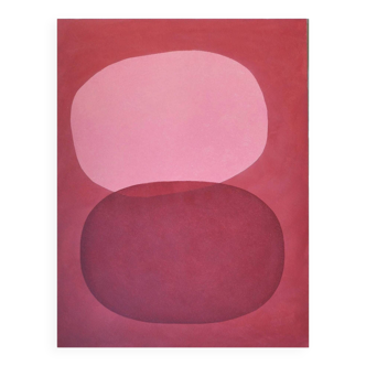 Peinture sur papier - 50x70cm - lucy - rose - signée eawy