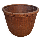 Corbeille / cache pot vintage en osier