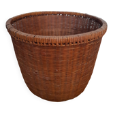 Corbeille / cache pot vintage en osier