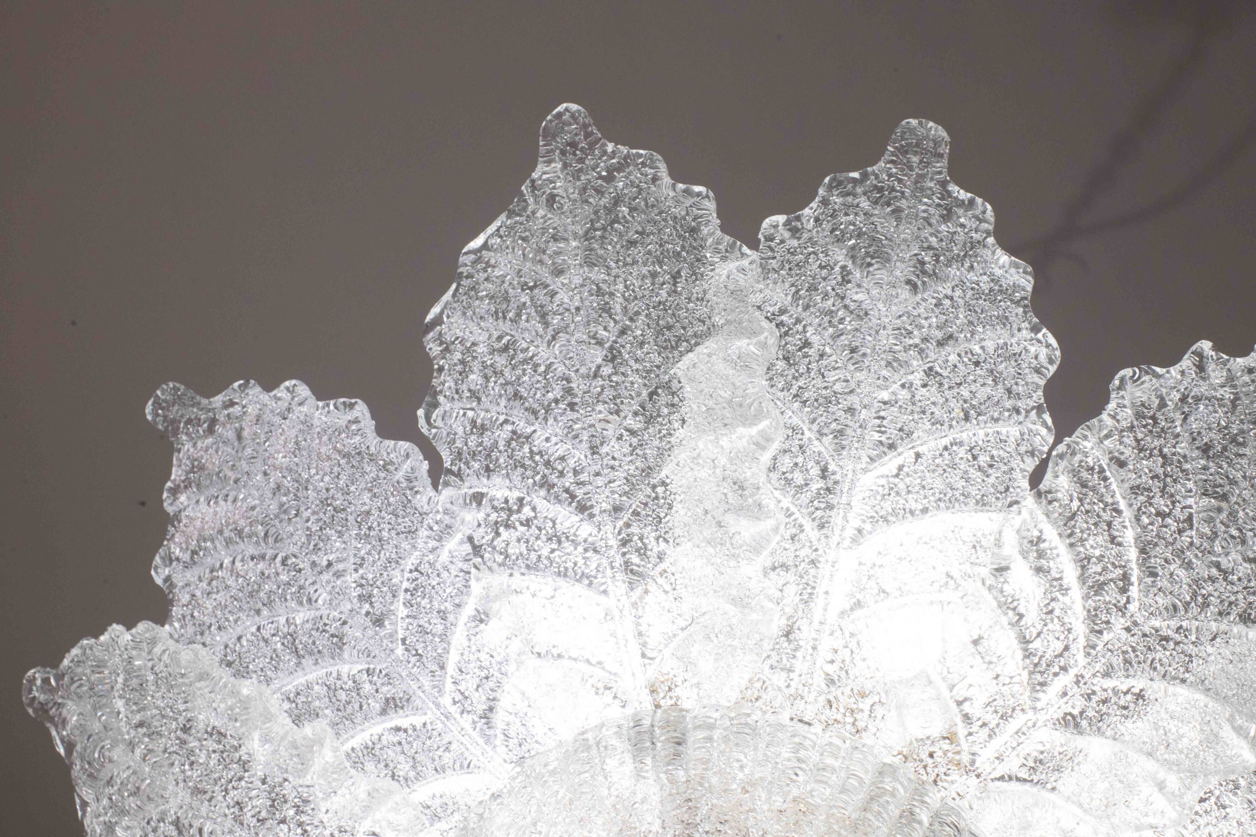 Ischia, Murano Clear trasparent Vintage Glass Ceiling Light, 1970s