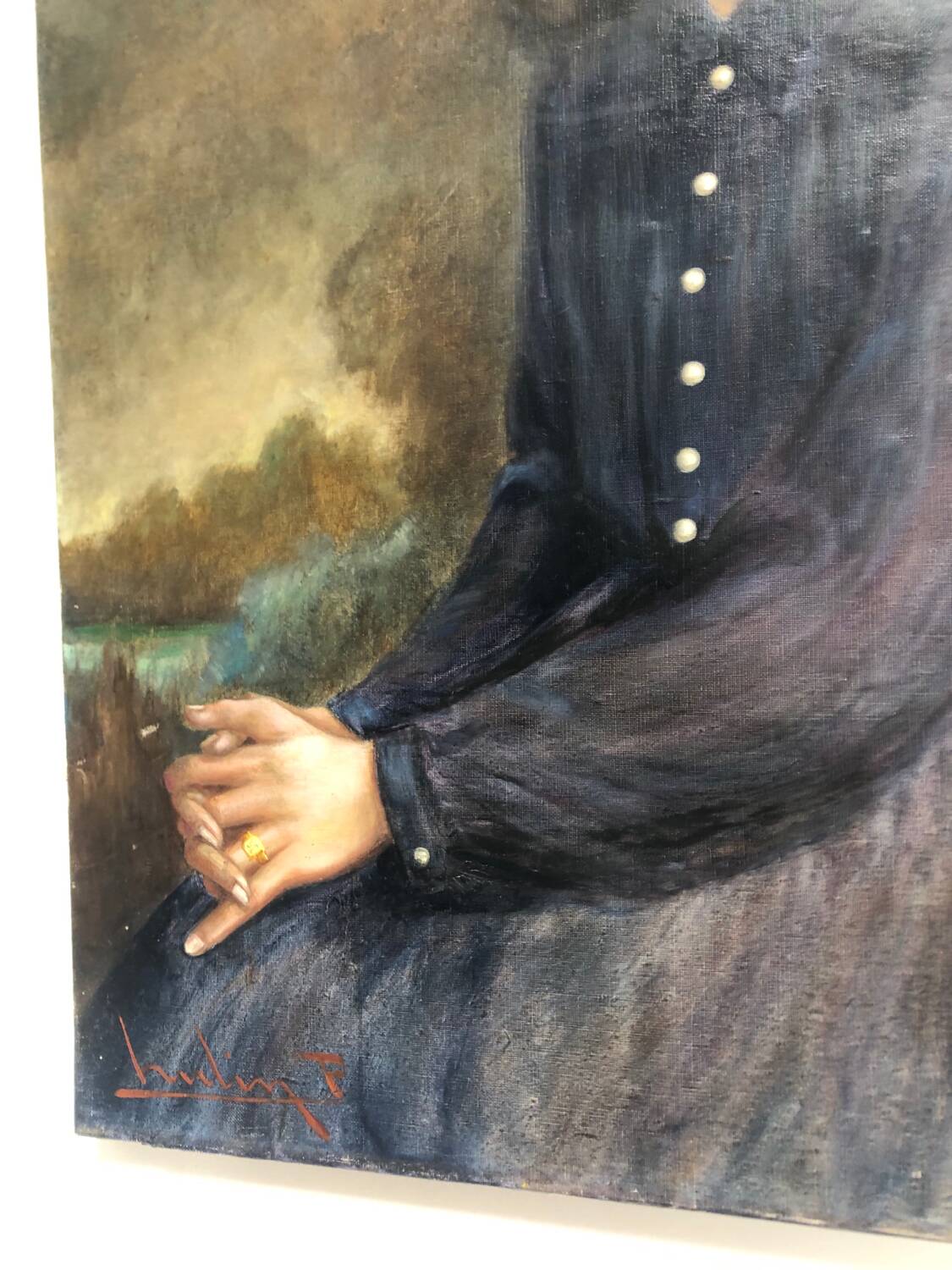 Oil portrait of a young girl by Paul Hulin