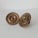 Pair of antique Empire furniture knobs from the 19th century in gilded bronze.