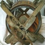 Suspension ancienne fer forgé globe orange
