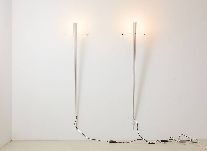 Gilles Derain Pair of Torchere Wall Lights for Lumen Center Italy 1984