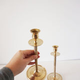 Paire de bougeoirs en laiton vintage